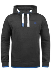 !Solid Benjamin Hood Herren Kapuzenpullover Hoodie Pullover Mit Kapuze Cross-Over-Kragen Und Fleece-Innenseite Dunkelblau/Dunkelgrau/Grau