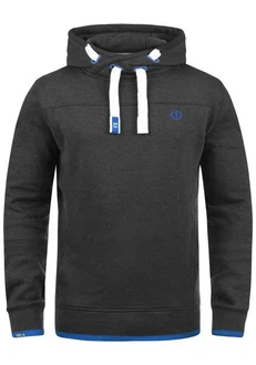 !Solid Benjamin Hood Herren Kapuzenpullover Hoodie Pullover Mit Kapuze Cross-Over-Kragen Und Fleece-Innenseite Dunkelblau/Dunkelgrau/Grau