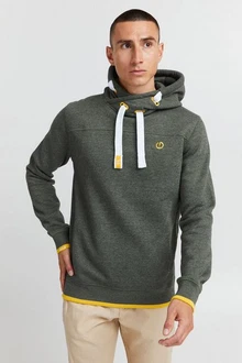 !Solid Benjamin Hood Herren Kapuzenpullover Hoodie Pullover Mit Kapuze Cross-Over-Kragen Und Fleece-Innenseite Grau/Dunkelgrün/Dunkelgrau/Hellgrau/Grün