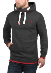 !Solid Benjamin Hood Herren Kapuzenpullover Hoodie Pullover Mit Kapuze Cross-Over-Kragen Und Fleece-Innenseite Dunkelgrau/Rot/Grau/Hellgrau/Dunkelrot
