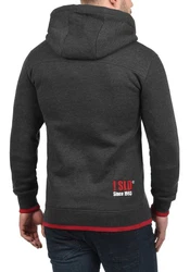 !Solid Benjamin Hood Herren Kapuzenpullover Hoodie Pullover Mit Kapuze Cross-Over-Kragen Und Fleece-Innenseite Dunkelgrau/Rot/Grau/Hellgrau/Dunkelrot