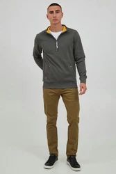 !Solid Sweatshirt SDKaran Troyer Kragen Grau/Dunkelgrau/Dunkelgrün/Hellgrau