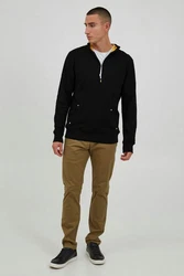 !Solid Sweatshirt SDKaran Troyer Kragen Schwarz/Orange