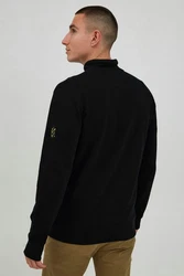 !Solid Sweatshirt SDKaran Troyer Kragen Schwarz/Orange