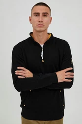 !Solid Sweatshirt SDKaran Troyer Kragen Schwarz/Orange