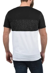 !Solid Kold Herren Rundhalsshirt Kurzarmshirt mit Streifen und Brusttasche Schwarz/Weiß/Silber