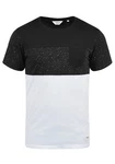 !Solid Kold Herren Rundhalsshirt Kurzarmshirt mit Streifen und Brusttasche Schwarz/Weiß/Silber