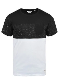 !Solid Kold Herren Rundhalsshirt Kurzarmshirt mit Streifen und Brusttasche Schwarz/Weiß/Silber !Solid Kold Herren Rundhalsshirt Kurzarmshirt mit Streifen und Brusttasche Schwarz/Weiß/Silber