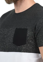 !Solid Kold Herren Rundhalsshirt Kurzarmshirt mit Streifen und Brusttasche Dunkelgrau/Grau/Hellgrau/Schwarz/Weiß