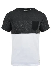 !Solid Kold Herren Rundhalsshirt Kurzarmshirt mit Streifen und Brusttasche Dunkelgrau/Grau/Hellgrau/Schwarz/Weiß