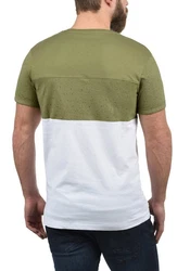 !Solid Kold Herren Rundhalsshirt Kurzarmshirt mit Streifen und Brusttasche Dunkelgrün