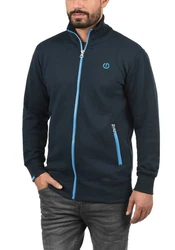 !Solid BennTrack Herren Sweatjacke Cardigan Ohne Kapuze Mit Reißverschluss Stehkragen Dunkelblau/Blau