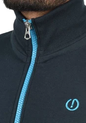 !Solid BennTrack Herren Sweatjacke Cardigan Ohne Kapuze Mit Reißverschluss Stehkragen Dunkelblau/Blau
