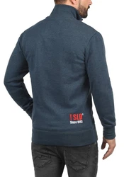 !Solid BennTrack Herren Sweatjacke Cardigan Ohne Kapuze Mit Reißverschluss Stehkragen Rot/Dunkelblau