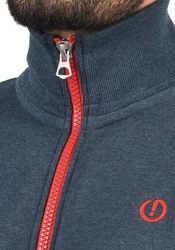 !Solid BennTrack Herren Sweatjacke Cardigan Ohne Kapuze Mit Reißverschluss Stehkragen Rot/Dunkelblau