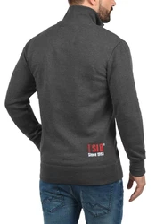 !Solid BennTrack Herren Sweatjacke Cardigan Ohne Kapuze Mit Reißverschluss Stehkragen Dunkelgrau/Rot/Grau/Dunkelrot
