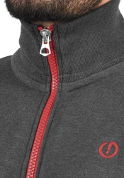 !Solid BennTrack Herren Sweatjacke Cardigan Ohne Kapuze Mit Reißverschluss Stehkragen Dunkelgrau/Rot/Grau/Dunkelrot