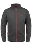 !Solid BennTrack Herren Sweatjacke Cardigan Ohne Kapuze Mit Reißverschluss Stehkragen Dunkelgrau/Rot/Grau/Dunkelrot