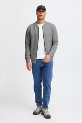 Indicode Sweatjacke IDBronte mit Reißverschluss Hellgrau/Grau/Dunkelgrau