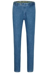MEYER Straight-Jeans Oslo mit Sicherheitstasche Blau/Hellblau
