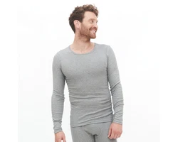 LIVING CRAFTS Kurzarmshirt JOHAN GOTS zertifiziert Grau/Hellgrau