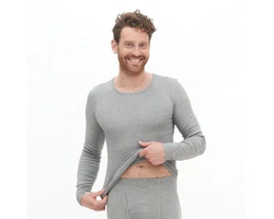 LIVING CRAFTS Kurzarmshirt JOHAN GOTS zertifiziert Grau/Hellgrau
