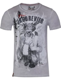 T-Shirt Herren Trachtenshirt 'Eberhard' mit Hirschmotiv