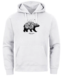 Neverless Hoodie Abenteuer Berge Wald Bear Mountains Adventure Braun