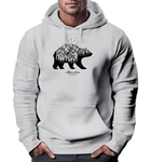 Neverless Hoodie Abenteuer Berge Wald Bear Mountains Adventure Braun/Grau