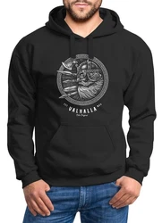 Neverless Hoodie Herren Valhalla Odin Emblem Schwarz/Dunkelgrau