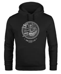 Neverless Hoodie Herren Valhalla Odin Emblem Schwarz/Dunkelgrau