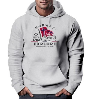 Neverless Hoodie Herren Norway Explore Norwegische Flagge Norwegen Grau/Hellgrau Neverless Hoodie Herren Norway Explore Norwegische Flagge Norwegen Grau/Hellgrau