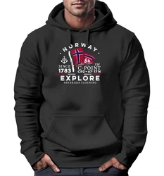 Neverless Hoodie Herren Norway Explore Norwegische Flagge Norwegen Schwarz/Dunkelblau/Dunkelgrau