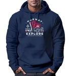 Neverless Hoodie Herren Norway Explore Norwegische Flagge Norwegen Dunkelblau/Blau/Hellblau