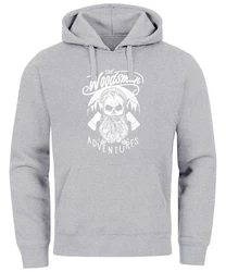 Neverless Hoodie Herren Kapuzen-Pullover Lumberjack Hipster Hellgrau/Grau/Silber