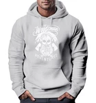 Neverless Hoodie Herren Kapuzen-Pullover Lumberjack Hipster Hellgrau/Grau/Silber