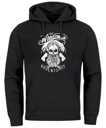 Neverless Hoodie Herren Kapuzen-Pullover Lumberjack Hipster Schwarz/Rosa/Weiß