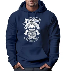 Neverless Hoodie Herren Kapuzen-Pullover Lumberjack Hipster Blau/Dunkelblau