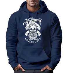 Neverless Hoodie Herren Kapuzen-Pullover Lumberjack Hipster Blau/Dunkelblau