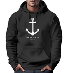 Neverless Hoodie Herren Anker Nautical Sailor Segeln Dunkelblau/Blau/Türkis/Grau/Rosa/Schwarz/Dunkelgrau