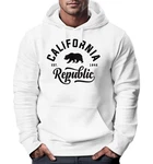 Neverless Hoodie California Republic Kapuzenpullover Herren Braun/Weiß/Schwarz/Rot/Grau/Creme