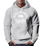 Neverless Hoodie California Republic Kapuzenpullover Herren Grau/Schwarz/Dunkelgrau/Hellgrau/Rot