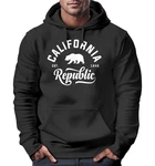 Neverless Hoodie California Republic Kapuzenpullover Herren Grau/Rot/Schwarz/Dunkelgrau/Braun