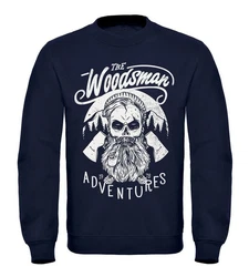 Neverless Sweatshirt Herren Lumberjack Woodsman Hipster Bart Skull Totenkopf Blau/Dunkelblau/Hellblau/Lila