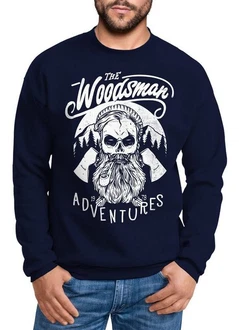 Neverless Sweatshirt Herren Lumberjack Woodsman Hipster Bart Skull Totenkopf Blau/Dunkelblau/Hellblau/Lila Neverless Sweatshirt Herren Lumberjack Woodsman Hipster Bart Skull Totenkopf Blau/Dunkelblau/Hellblau/Lila