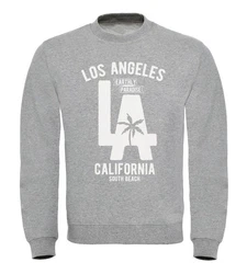 Neverless Sweatshirt Herren Los Angeles California LA Palme Rundhals-Pullover Grün/Blau/Gold/Grau/Rot/Hellgrau