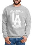 Neverless Sweatshirt Herren Los Angeles California LA Palme Rundhals-Pullover Grün/Blau/Gold/Grau/Rot/Hellgrau