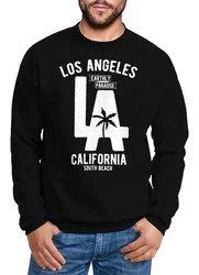 Neverless Sweatshirt Herren Los Angeles California LA Palme Rundhals-Pullover Grün/Rot/Gold/Schwarz/Blau