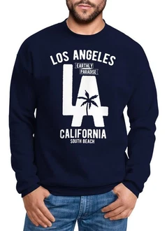 Neverless Sweatshirt Herren Los Angeles California LA Palme Rundhals-Pullover