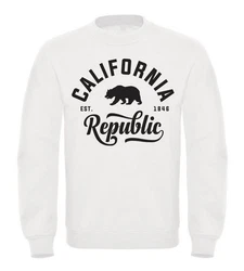 Neverless Sweatshirt California Republic Herren Pullover Rot/Grau/Braun/Weiß
